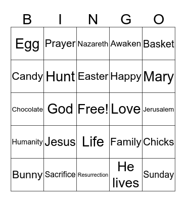 Easter Bingo Card