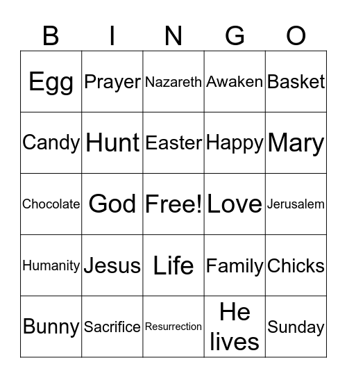 Easter Bingo Card