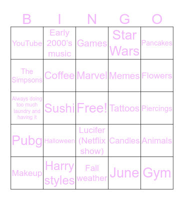 ♥️ Tiffany’s bingo♥️☺️ Bingo Card