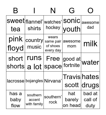 Foster Bingo Card