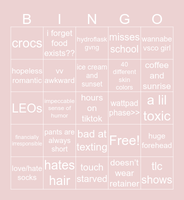 idk bro Bingo Card