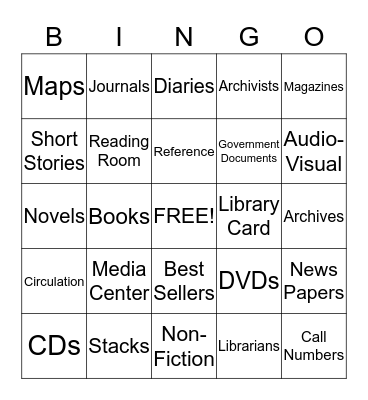 Library Bingo Card