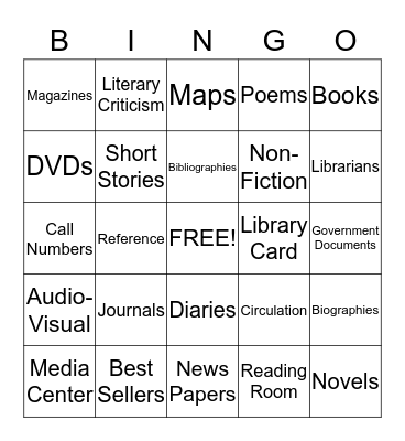 Library Bingo Card