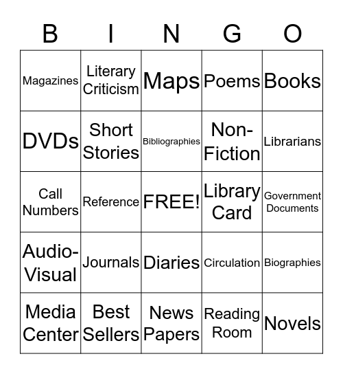 Library Bingo Card