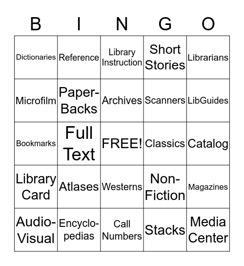 Library Bingo Card