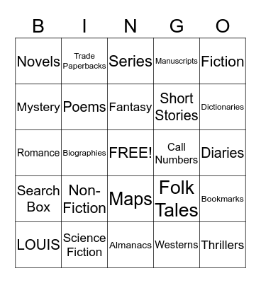 Library Bingo Card