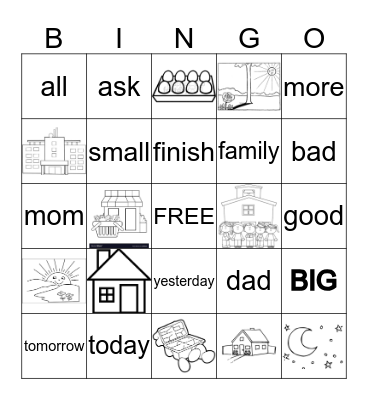 Lesson 3- Places Bingo Card