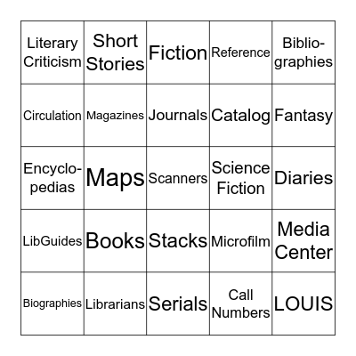 Library Bingo Card