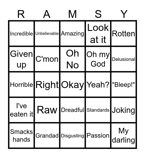 Ramsy Bingo Card