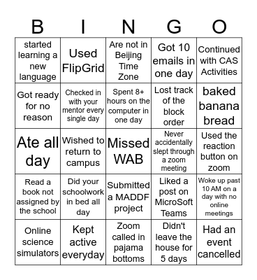 WAB Online Bingo Card