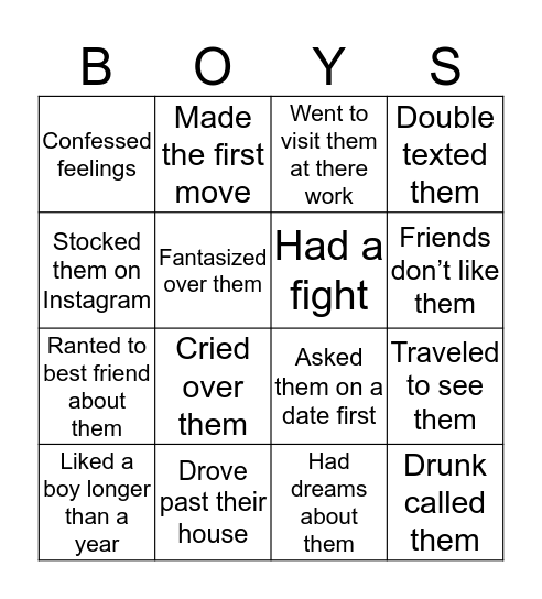 Big crush time Bingo Card