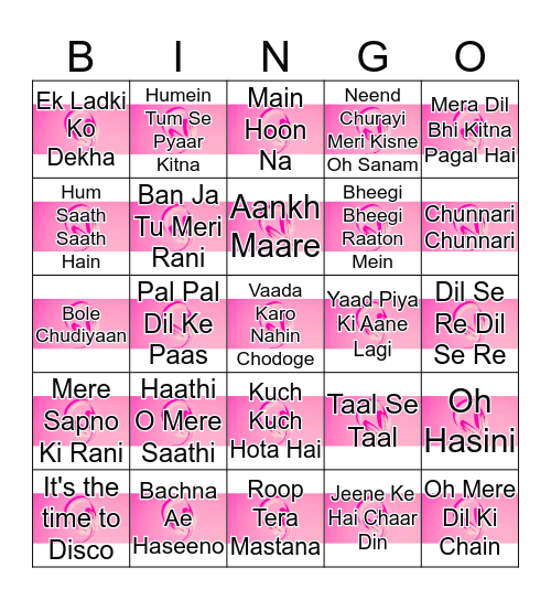 BOLLYWOOD MUSIC Bingo Card