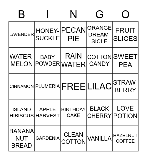 JEWELRY IN CANDLES Bingo Card