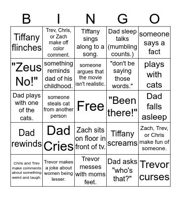 Paden Tv Bingo Card