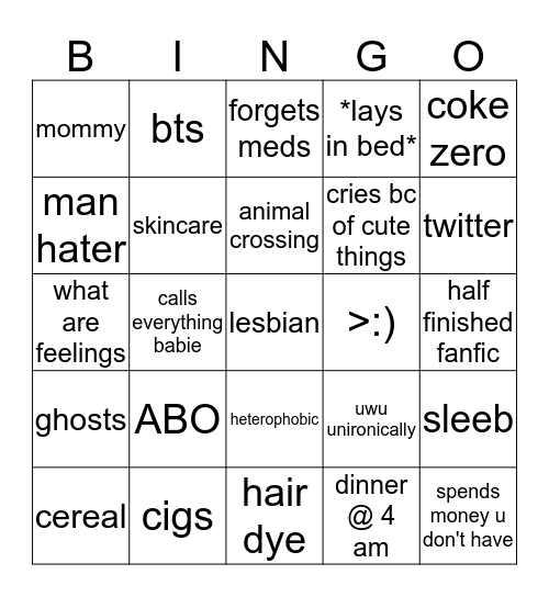 CeCe bingo Card