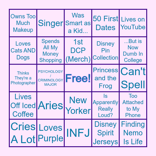 Laurie Bingo Card