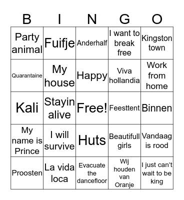 Querantine Queens Quiz Bingo Card
