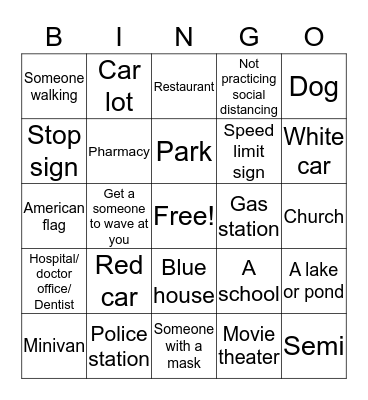 COVID-19 BINGO Card