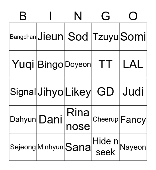 SXC BINGO Card