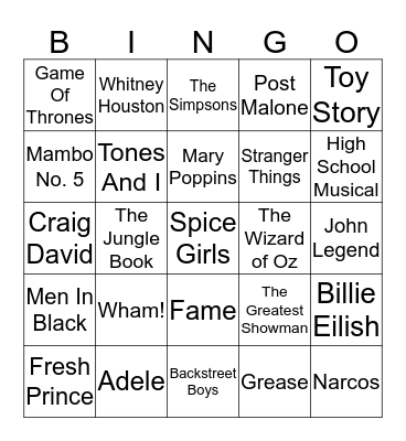 Wills Birthday Bingo Card