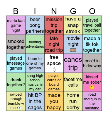 Em’s Bingo ;) Bingo Card