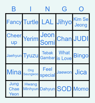 Rosié Bingo Card