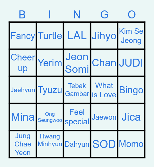 Rosié Bingo Card