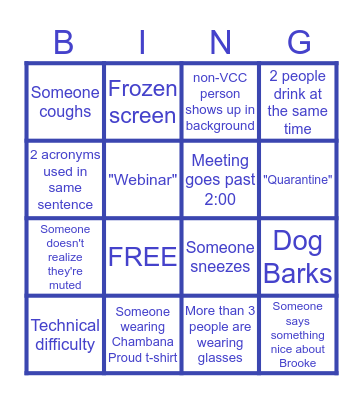Zoom BINGO Card