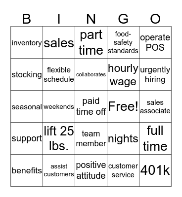 Indeed Bingo Card