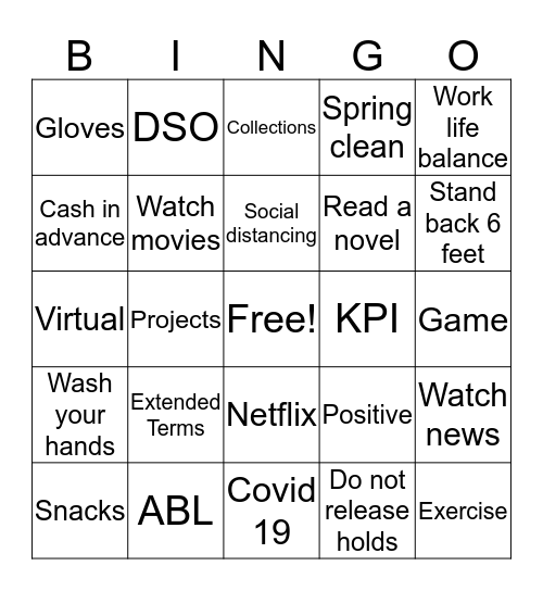 Surviving COVID 19 Bingo Card