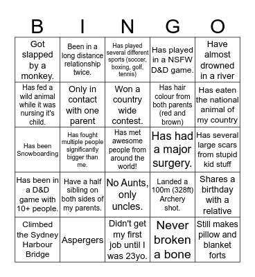 Impossible Leviticus Bingo Card