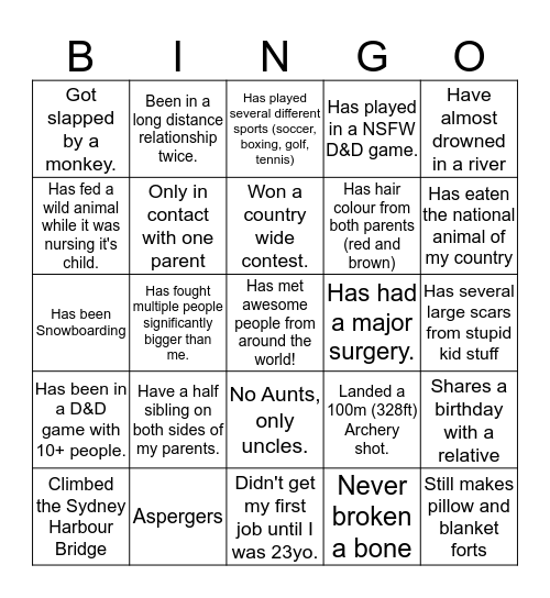 Impossible Leviticus Bingo Card