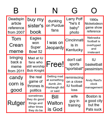 VT_Ben Bingo Card