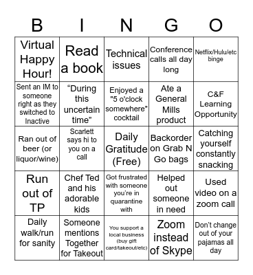 Team TONED Bingo Card