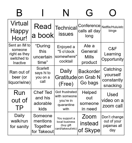 Team TONED Bingo Card