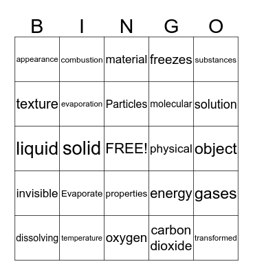 Change Detectives Bingo Card