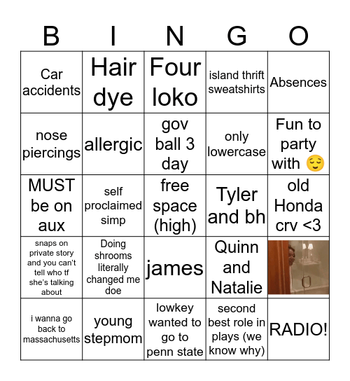 Isabella Cahill Bingo Card