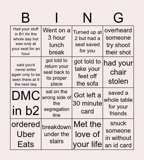 B1 Bingo Card