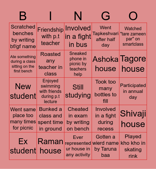 White House public school Bingo Card