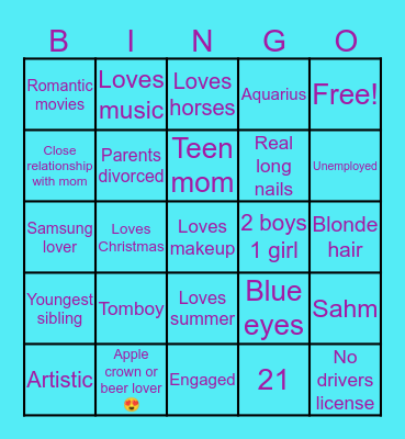 Marissa Bingo Card