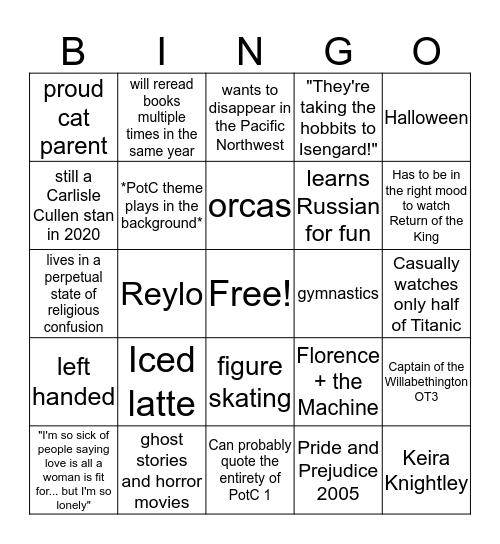 Alix Bingo Card