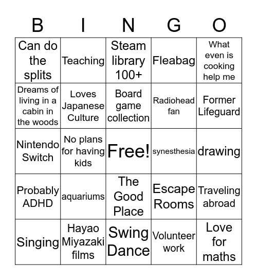 How similar are you to Gwyn Bingo Card