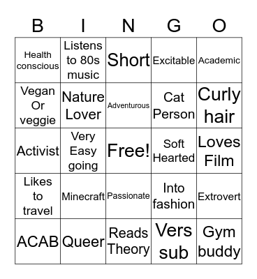 Aadjfgkgksj Bingo Card