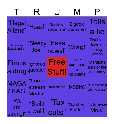 Donald Trump Bingo Card