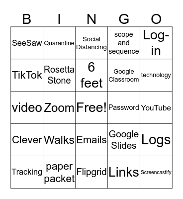 April Distance Bingo Card