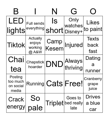 Katrina's bingo! Bingo Card