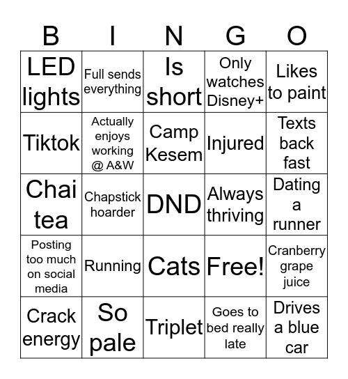 Katrina's bingo! Bingo Card