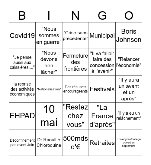 Apéro Macron Bingo Card