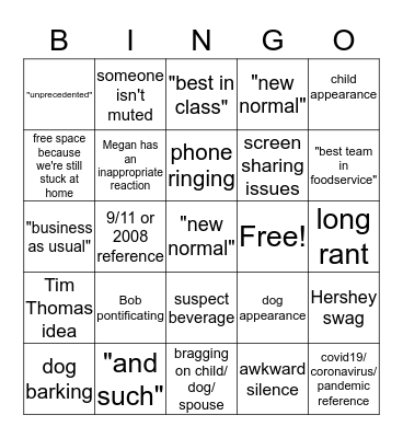 Conference Call Bingo pt 2 Bingo Card