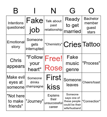 Listen to Your Heart Bingo Card